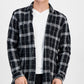 Camisa xadrez clássica masculina INC International Concepts Colon, tamanho grande, preta