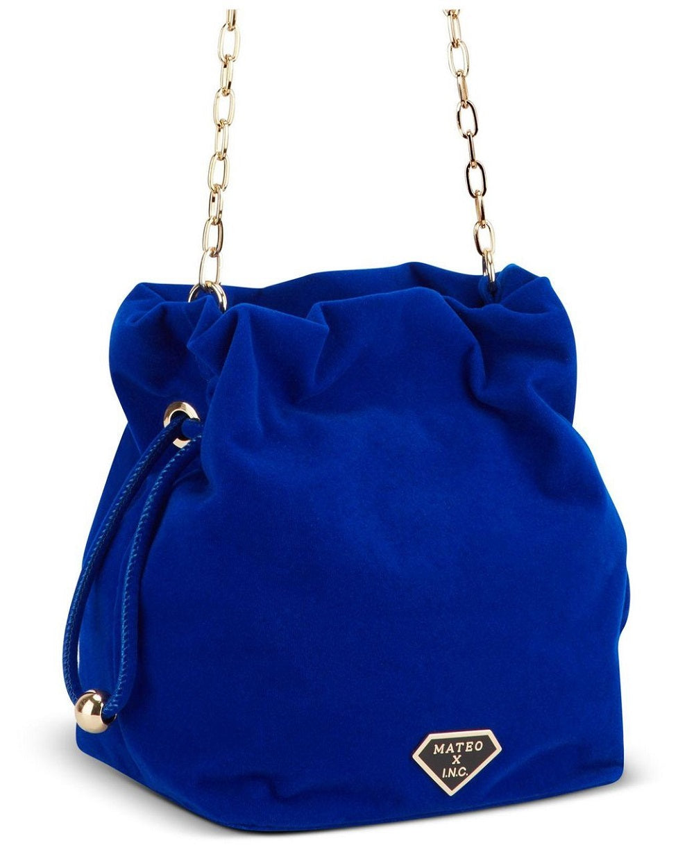 Bolsa balde feminina de veludo INC International Concepts, azul, tamanho regular