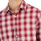 Camisa xadrez masculina Club Room Tech Woven com botões, vermelha, tamanho extragrande