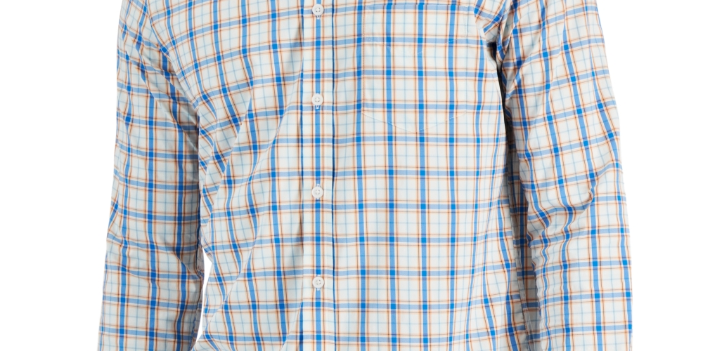 Camisa social masculina com botões e gola trançada, tamanho extragrande, azul