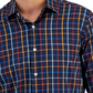 Camisa xadrez masculina Club Room com botões, azul, tamanho pequeno