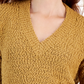 Suéter feminino Teddy Boucle com decote em V, marrom, tamanho XX-G