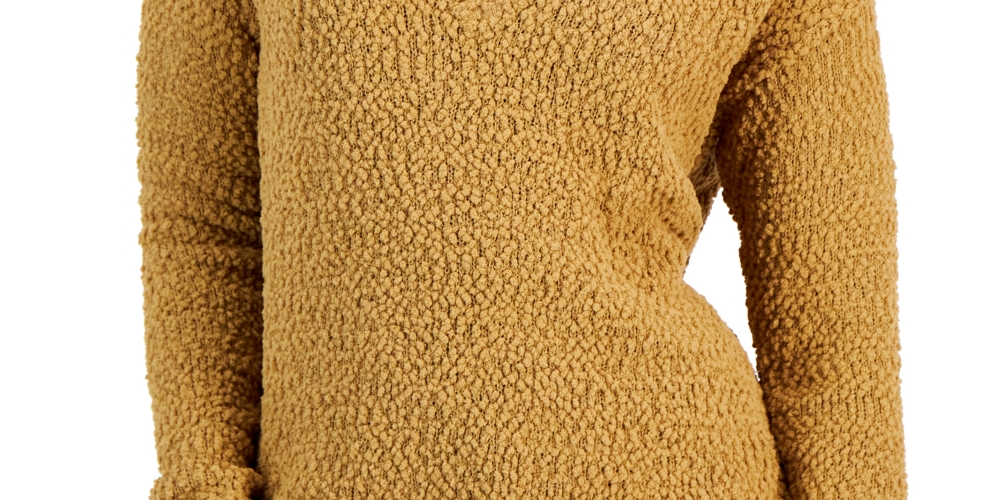 Suéter feminino Teddy Boucle com decote em V, marrom, tamanho XX-G