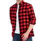 Camisa de flanela xadrez masculina Club Room, tamanho XX-G, tamanho regular, vermelha