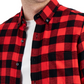 Camisa de flanela xadrez masculina Club Room, tamanho XX-G, tamanho regular, vermelha