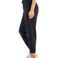 Calça jogger feminina ID Ideology com estampa de chita e lã, preta, tamanho médio