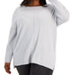 Suéter túnica feminino com costura frontal estilo &amp; co, cinza, tamanho 2X