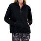 ID Ideology Moletom feminino com zíper e bloco de cores relaxado, preto, tamanho 2XL
