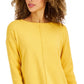 Suéter túnica feminino com costura frontal estilo &amp; co, amarelo, tamanho grande