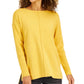 Suéter túnica feminino com costura frontal estilo &amp; co, amarelo, tamanho grande