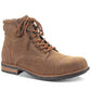 Botas masculinas Baker de couro sintético com cadarço Sun + Stone, marrom, tamanho 10,5 M