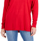 Suéter feminino com decote em V sólido INC International Concepts, vermelho, tamanho extragrande