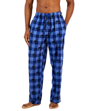 Calça de pijama de lã aconchegante masculina Club Room, azul, tamanho XX-G