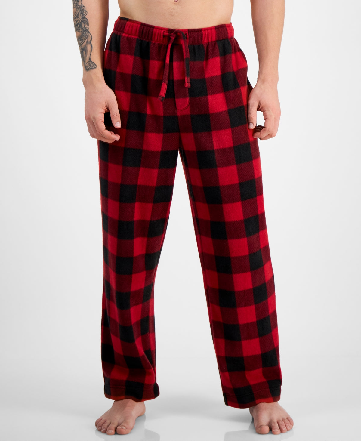 Calça de pijama de lã aconchegante masculina Club Room, vermelha, tamanho extragrande