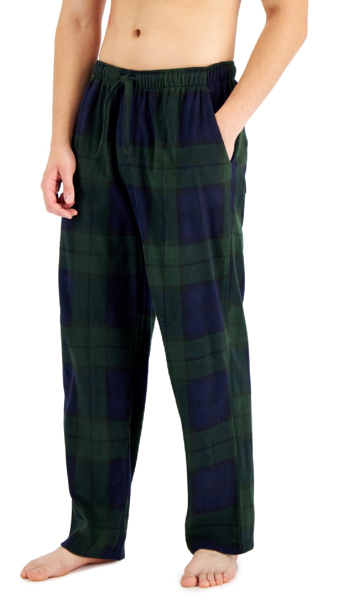 Calça de pijama de lã aconchegante masculina Club Room, verde, tamanho extragrande