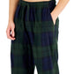 Calça de pijama de lã aconchegante masculina Club Room, verde, tamanho extragrande