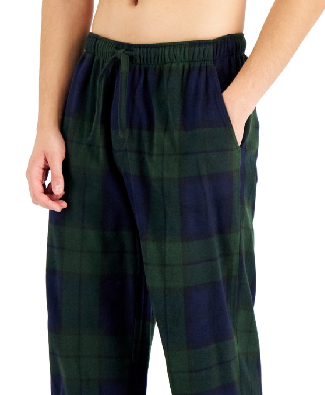 Calça de pijama de lã aconchegante masculina Club Room, verde, tamanho extragrande