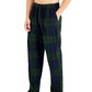 Calça de pijama de lã aconchegante masculina Club Room, verde, tamanho XX-G