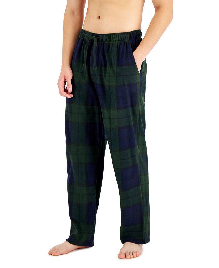 Calça de pijama de lã aconchegante masculina Club Room, verde, tamanho XX-G
