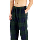 Calça de pijama de lã aconchegante masculina Club Room, verde, tamanho XX-G