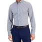 Camisa social masculina Club Room Slim Fit com listras elásticas em 4 direções, azul, tamanho XX-G