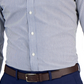 Camisa social masculina Club Room Slim Fit com listras elásticas em 4 direções, azul, tamanho XX-G