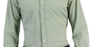 Camisa social masculina Club Room Slim Fit com elasticidade em 4 direções, verde, tamanho pequeno