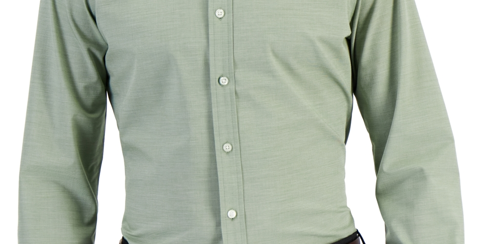 Camisa social masculina Club Room Slim Fit com elasticidade em 4 direções, verde, tamanho XX-G