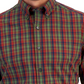 Camisa social masculina xadrez slim fit Club Room vermelha