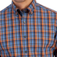 Camisa social masculina xadrez slim fit Club Room, azul, tamanho grande