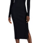 Vestido justo canelado feminino INC International Concepts, preto, tamanho X-S