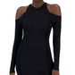 Vestido justo canelado feminino INC International Concepts, preto, tamanho X-S