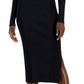 Vestido justo canelado feminino INC International Concepts, preto, tamanho X-S