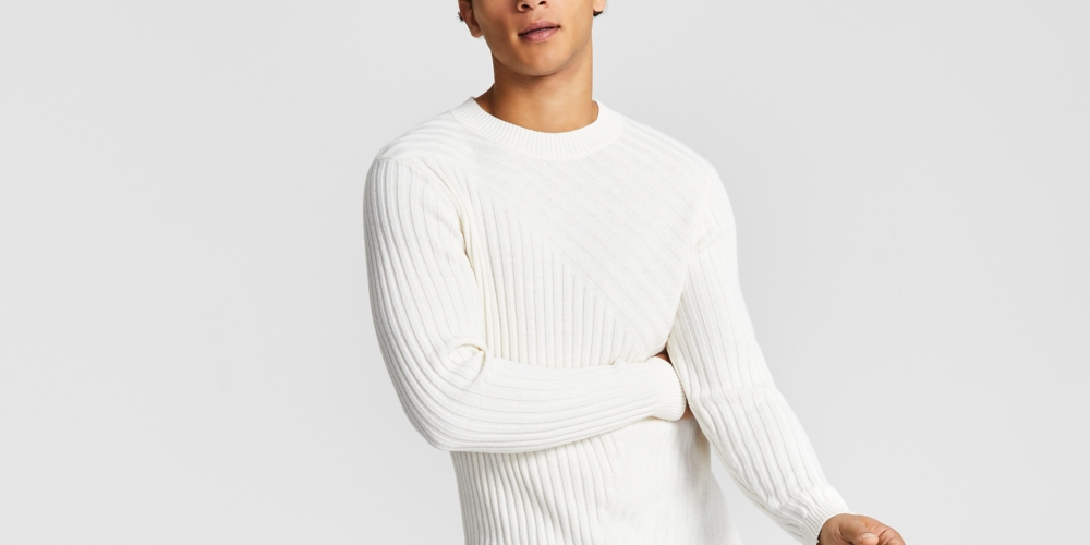 Suéter masculino Tucker Crewneck da INC International Concepts, bege, tamanho grande