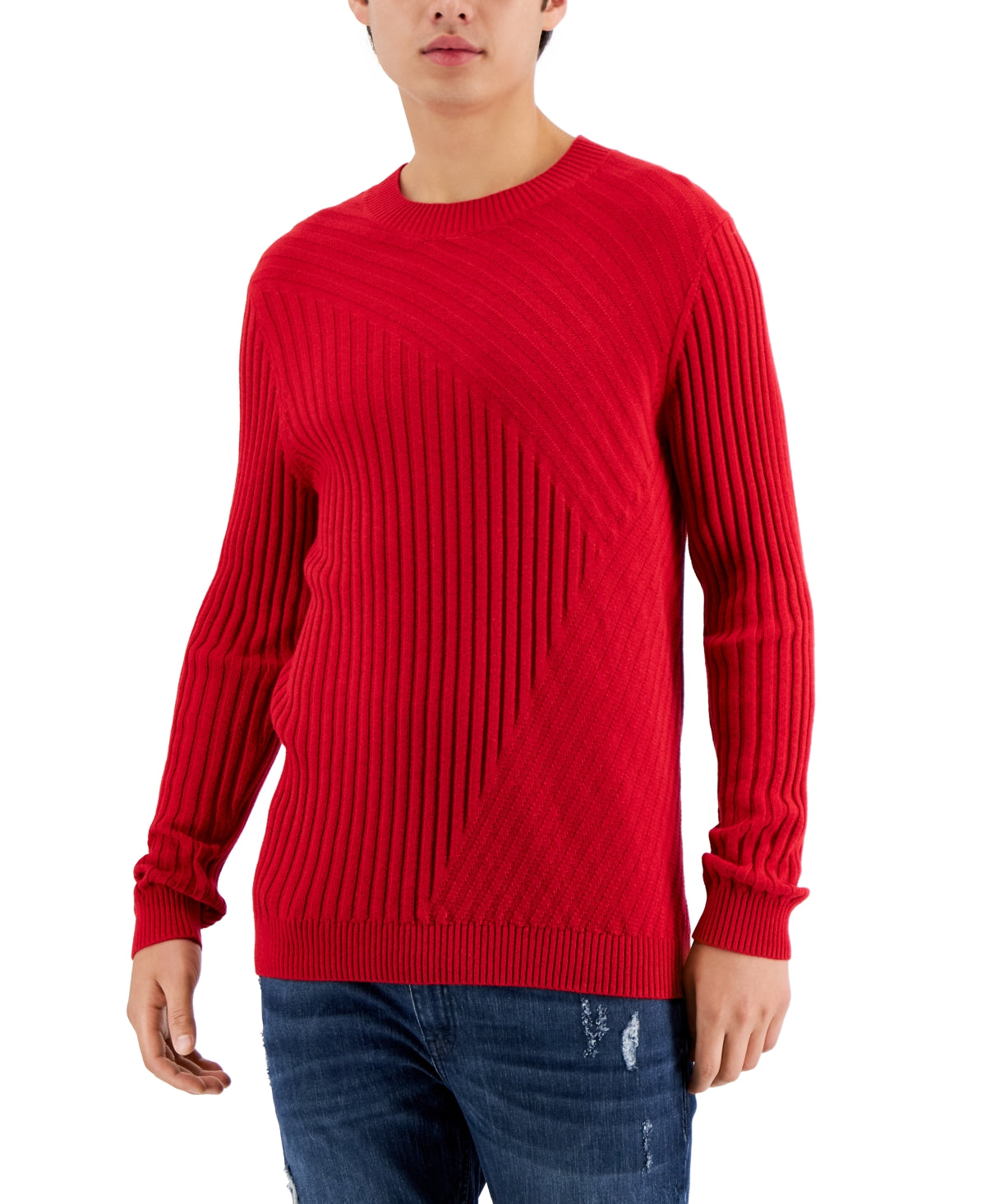 Suéter masculino Tucker Crewneck da INC International Concepts, vermelho, tamanho médio