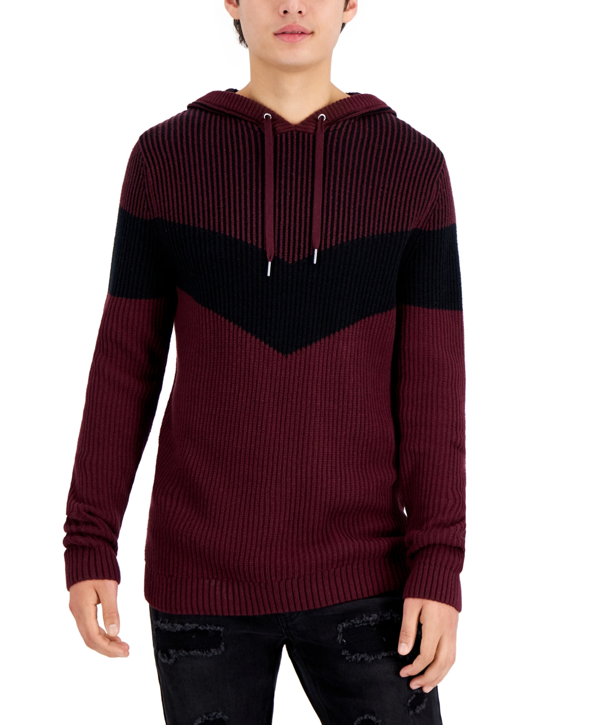 Suéter com capuz masculino colorblock da INC International Concepts, vermelho, tamanho XX-G