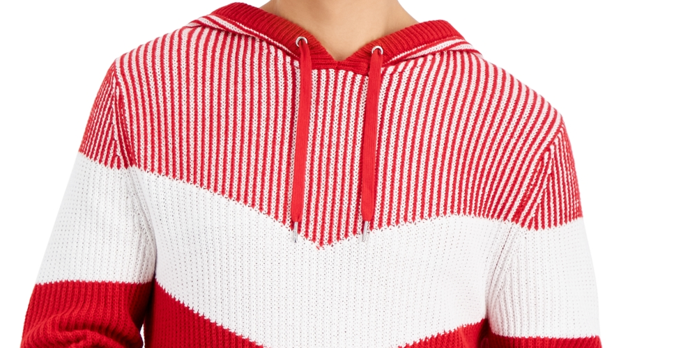 Suéter com capuz colorblock masculino INC International Concepts, vermelho, tamanho grande