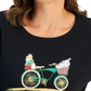 Karen Scott Blusa feminina de manga comprida para festas, preta, tamanho extragrande