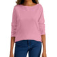 Camiseta feminina Karen Scott com gola canoa, rosa, tamanho extragrande
