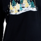 Karen Scott Blusa Feminina Manga Longa para Festas, Preta, Tamanho Grande