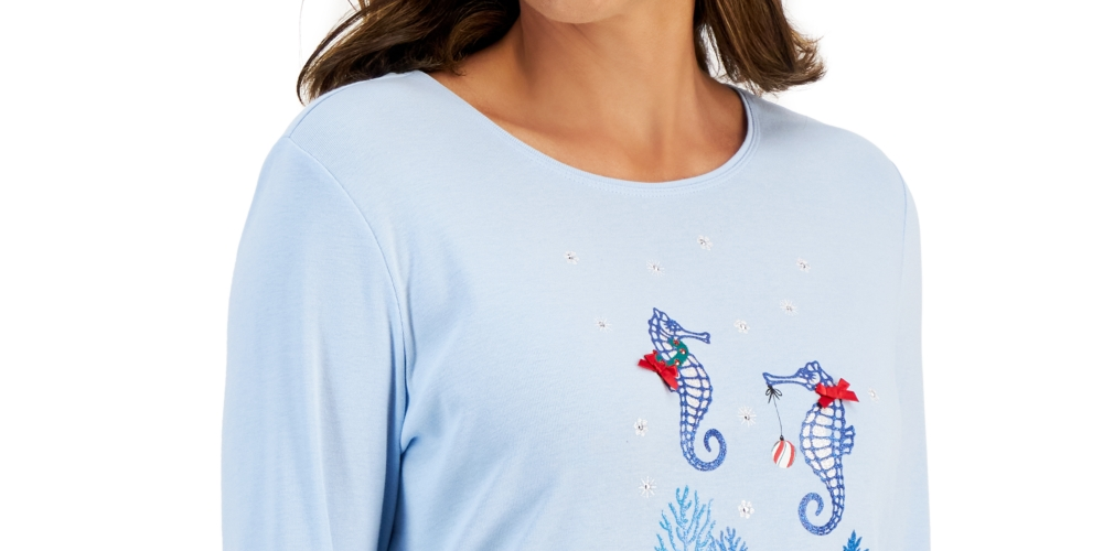 Karen Scott Top de Praia Feminino para Férias Azul Tamanho Grande