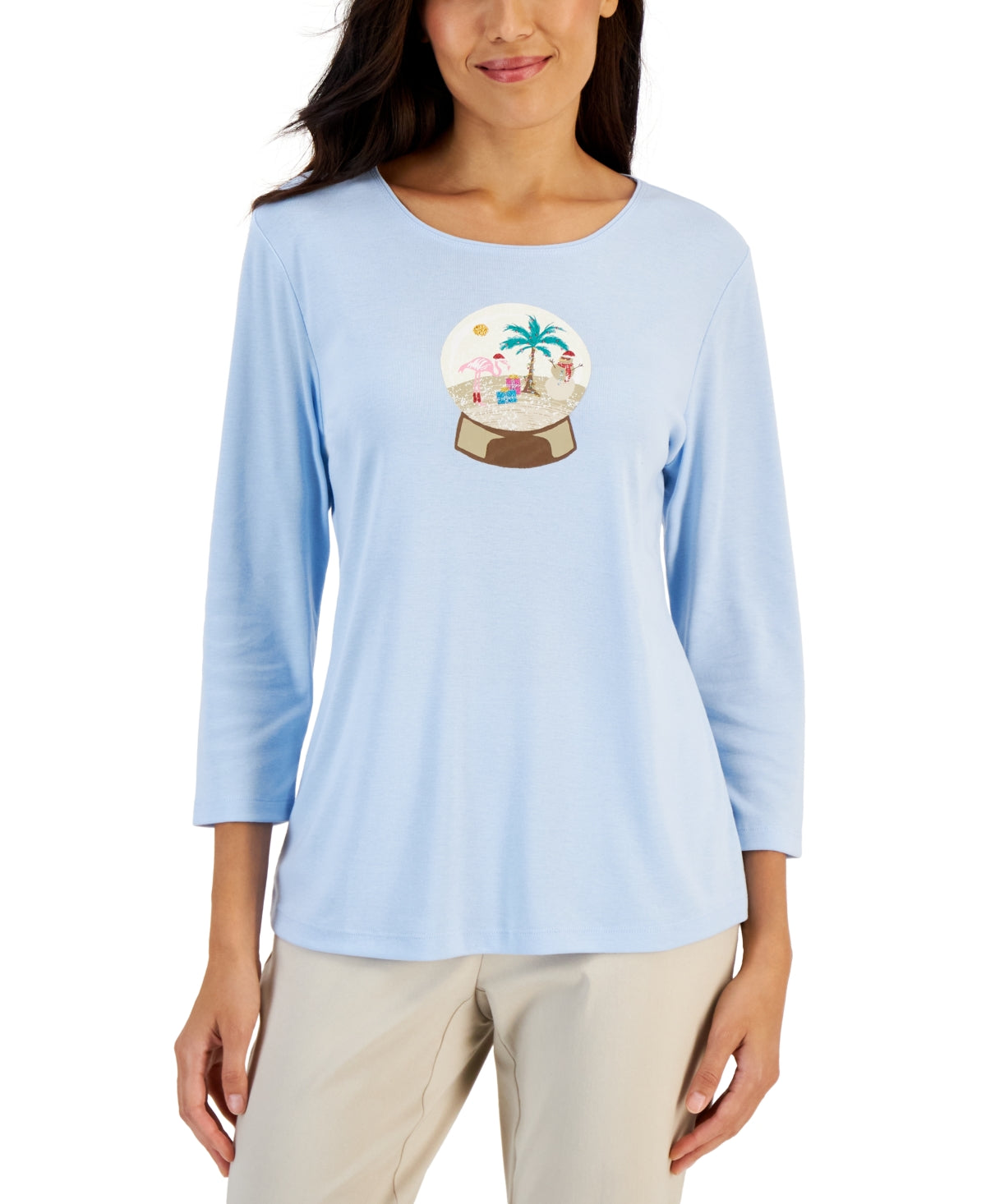 Karen Scott Top de Praia Feminino para Férias Azul Tamanho Grande