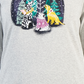 Karen Scott Blusa Feminina Manga Longa para Festas Cinza Tamanho X-G