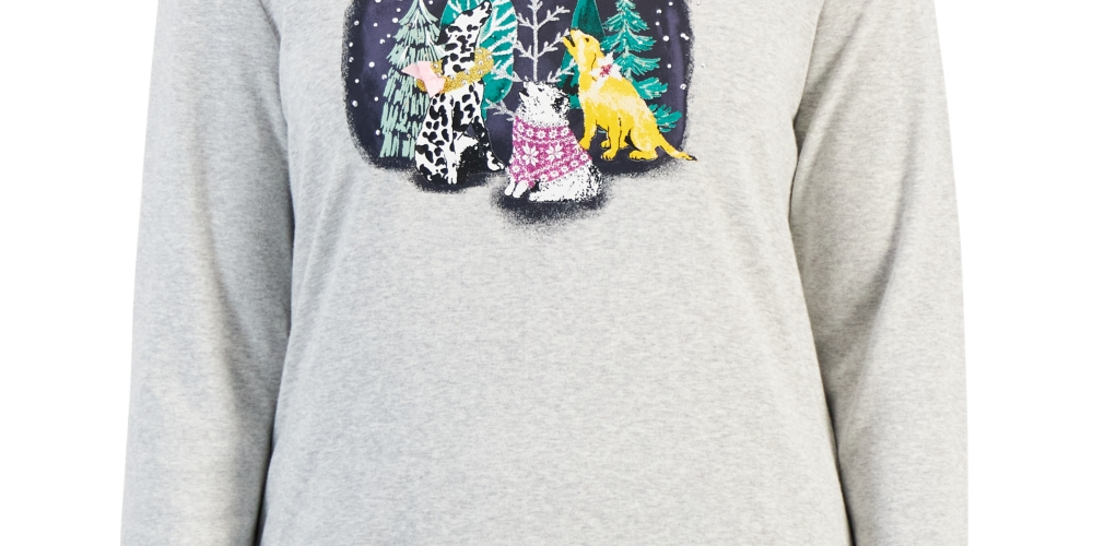 Karen Scott Blusa Feminina Manga Longa para Festas Cinza Tamanho X-G