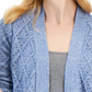 Karen Scott Cardigan Feminino de Tricô Diamante Frente Aberta Azul Tamanho XX-G