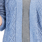 Karen Scott Cardigan Feminino de Tricô Diamante Frente Aberta Azul Tamanho XX-G