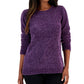 Karen Scott Suéter básico de chenille feminino roxo tamanho pequeno