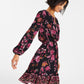 Vestido curto feminino com estampa floral da INC International Concepts, preto, tamanho X-S