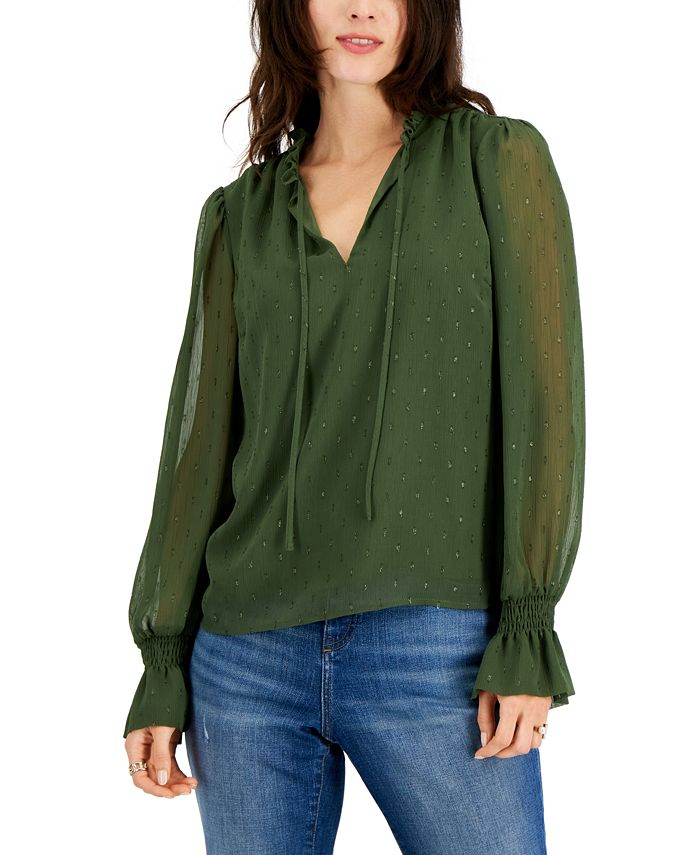 Blusa feminina com decote em V e botões, tamanho XX-G, da INC International Concepts