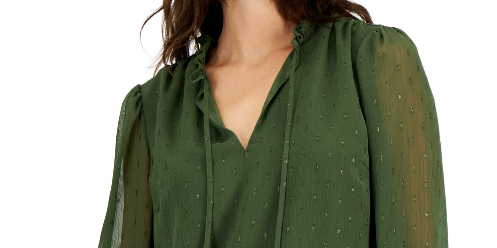 Blusa feminina com decote em V e botões, tamanho XX-G, da INC International Concepts